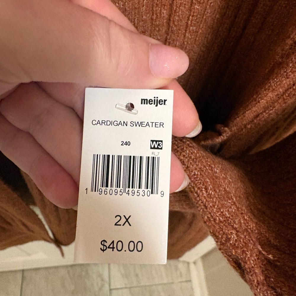 Gypsy Cloud Women's Rust Open-Front Ribbed Cardigan - Picture 4 of 7